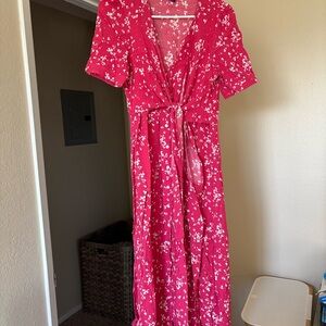 Seraphine Pink Floral Midi Dress